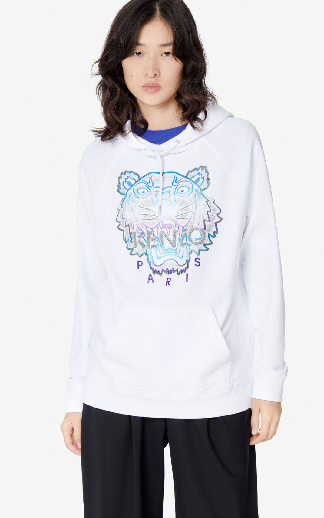 Sudaderas Con Capucha Kenzo Hooded Tiger Mujer Blancas CYP451290